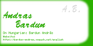 andras bardun business card